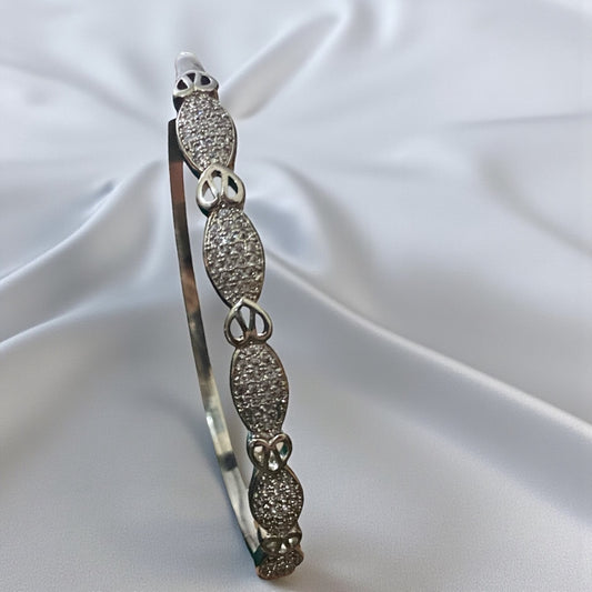 Silver Radiant Edge Bangle