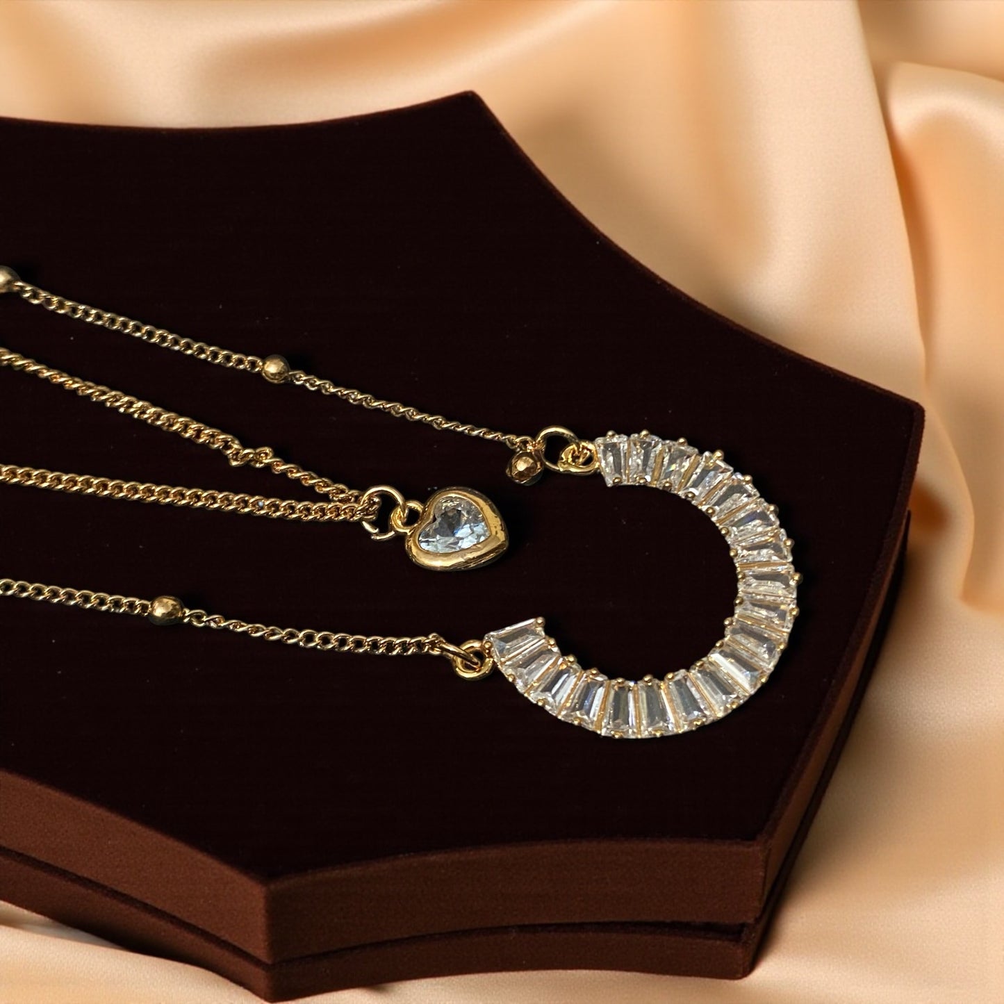 Golden Dual Layer Pendant Set