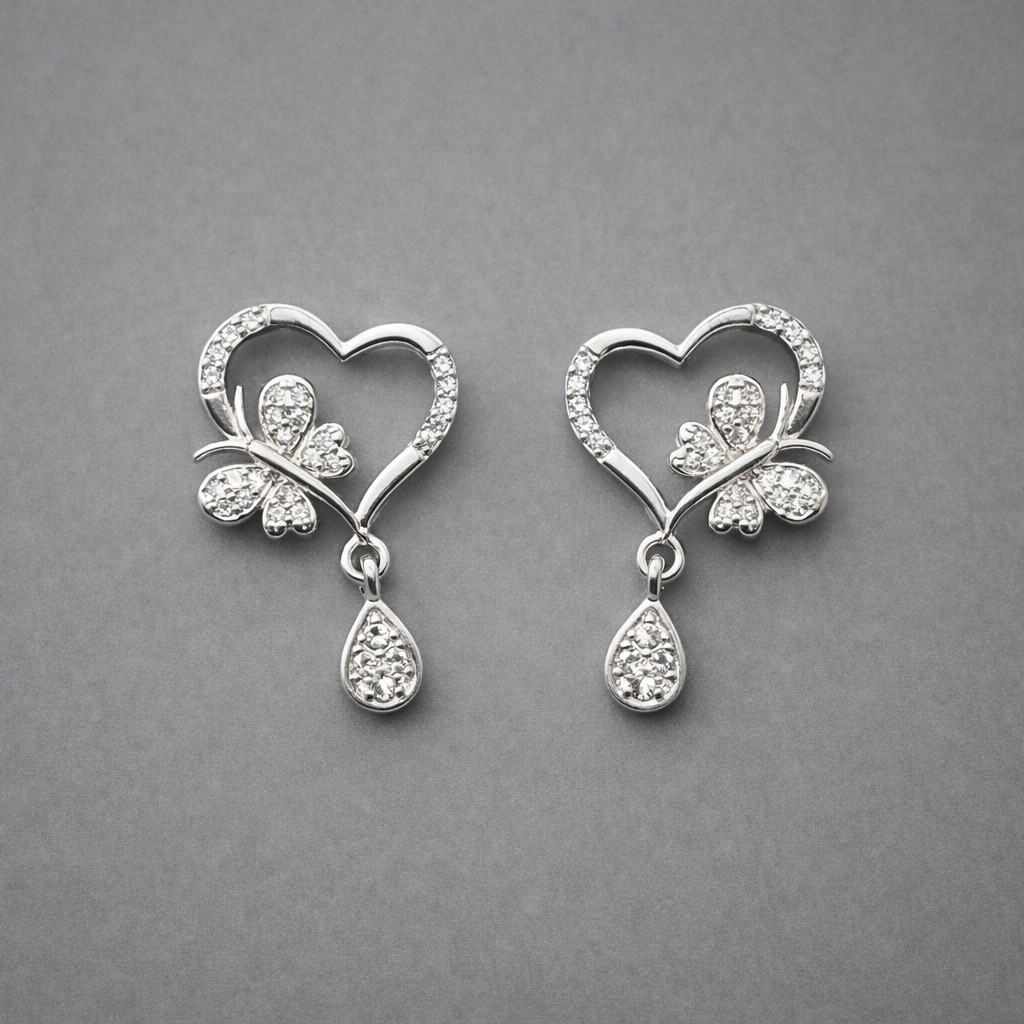 Butterfly Heart Pendant Set