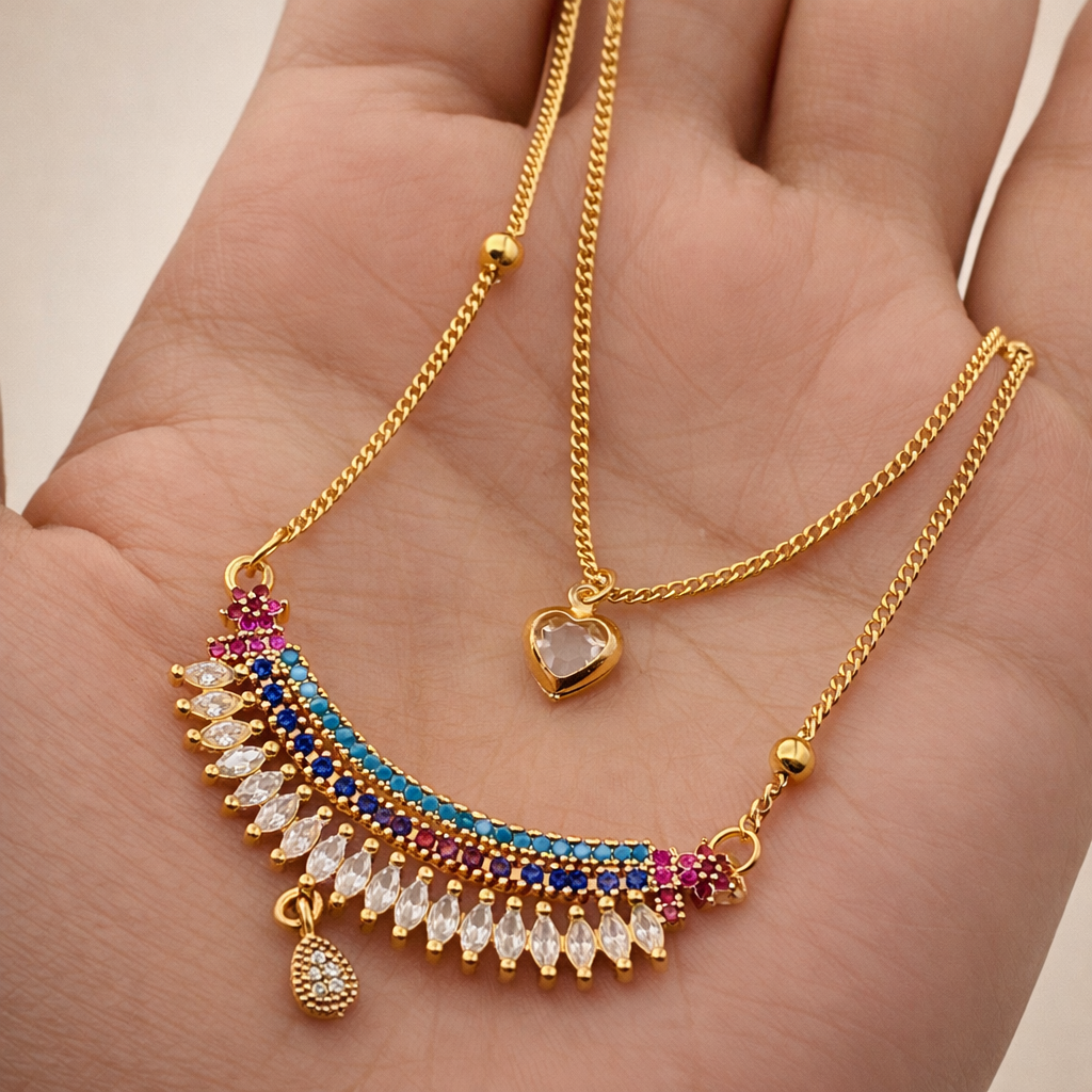 Multi Color Stones Traditional Set