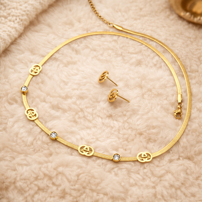 Golden charm pendant set
