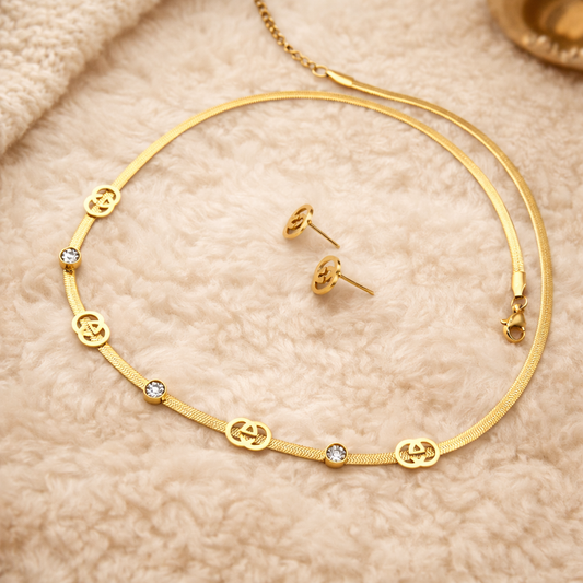 Golden charm pendant set