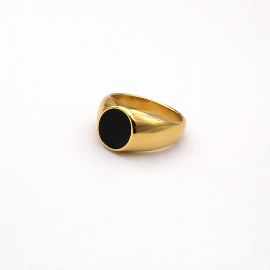 Gold Black Stone  Ring