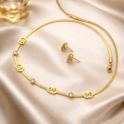 Golden charm pendant set