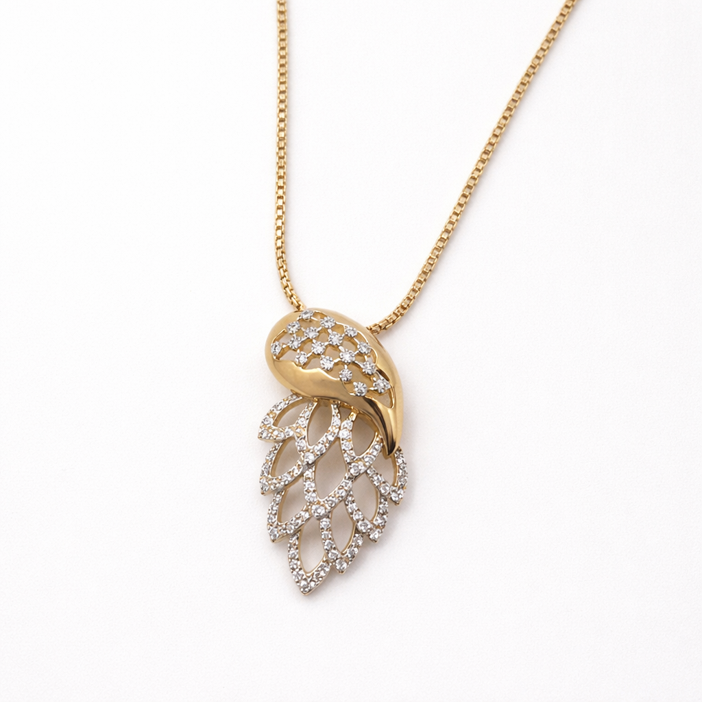 Gilded Glow Leaf Pendant