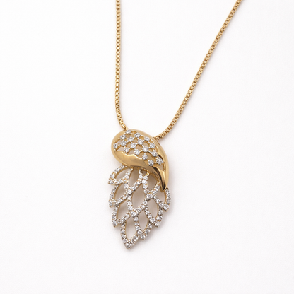 Gilded Glow Leaf Pendant