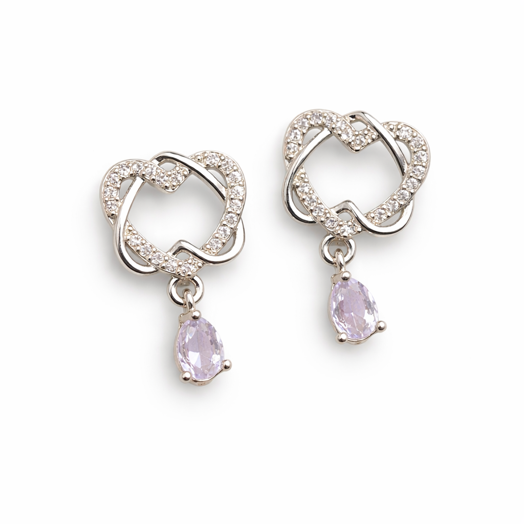 Crystal Dewdrop Heart Set