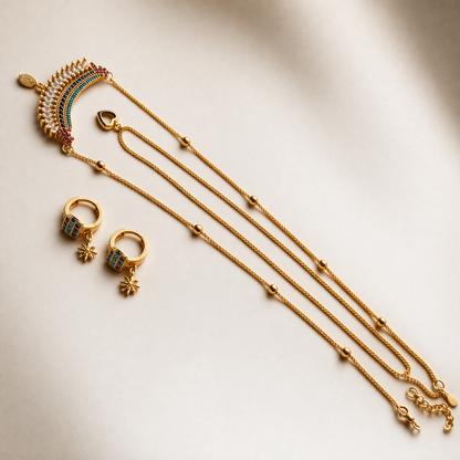 Multi Color Stones Traditional Set