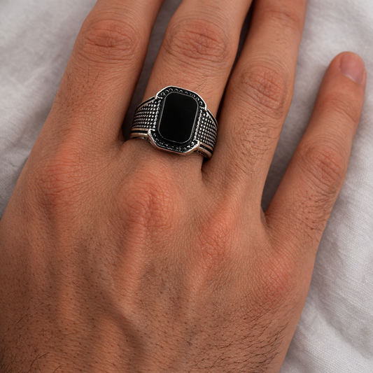 Midnight Black Stone Ring