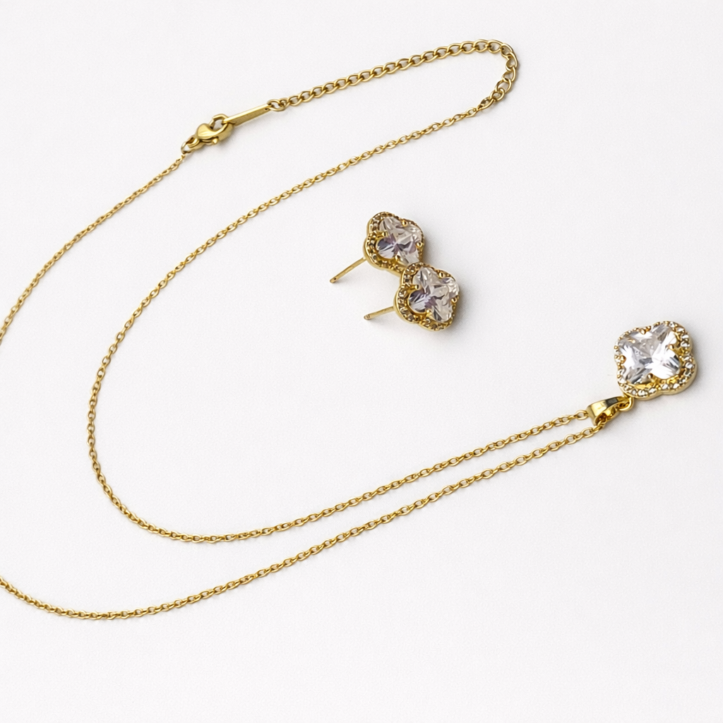 Crystal Bloom Pendant Set