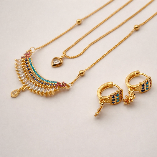 Multi Color Stones Traditional Set