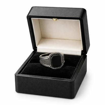 Midnight Black Stone Ring