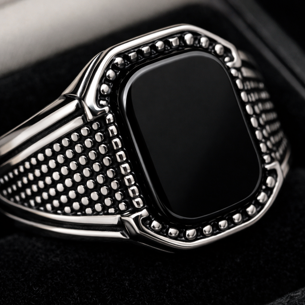 Midnight Black Stone Ring