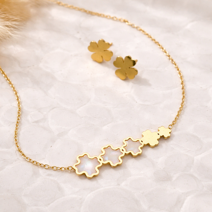 Gold-Floral Pendant Set