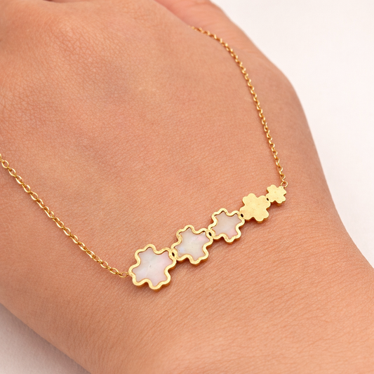 Gold-Floral Pendant Set