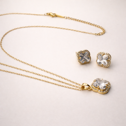 Crystal Bloom Pendant Set