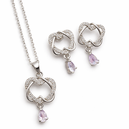 Crystal Dewdrop Heart Set