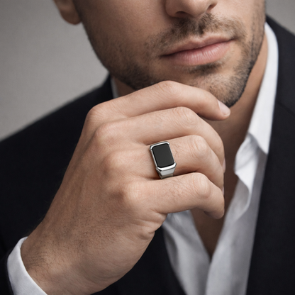 Classic Black Stone Ring